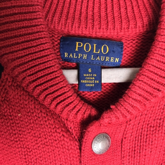 Polo Ralph Lauren Varsity Cardigan size 6 100% Cotton - Picture 3 of 7